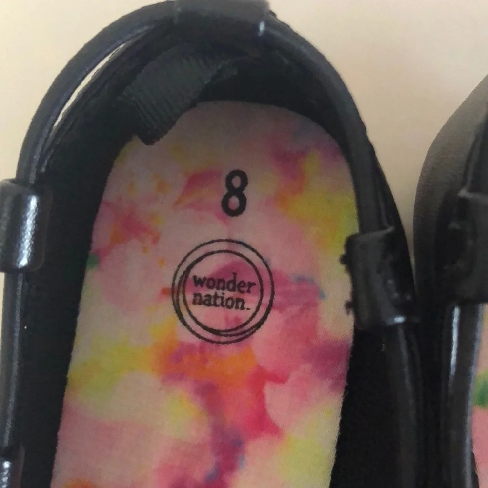Wonder Nation Black Slip On Toddler Shoes NWOT